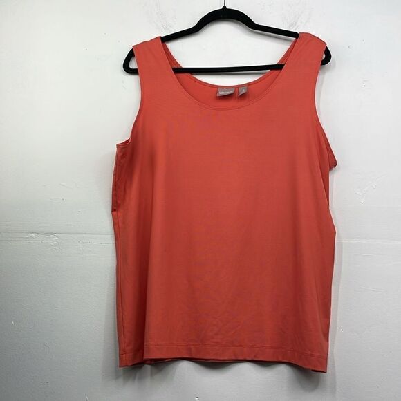 Chicos Size 3 women's Coral Nylon Spandex tank top - Picture 2 of 8